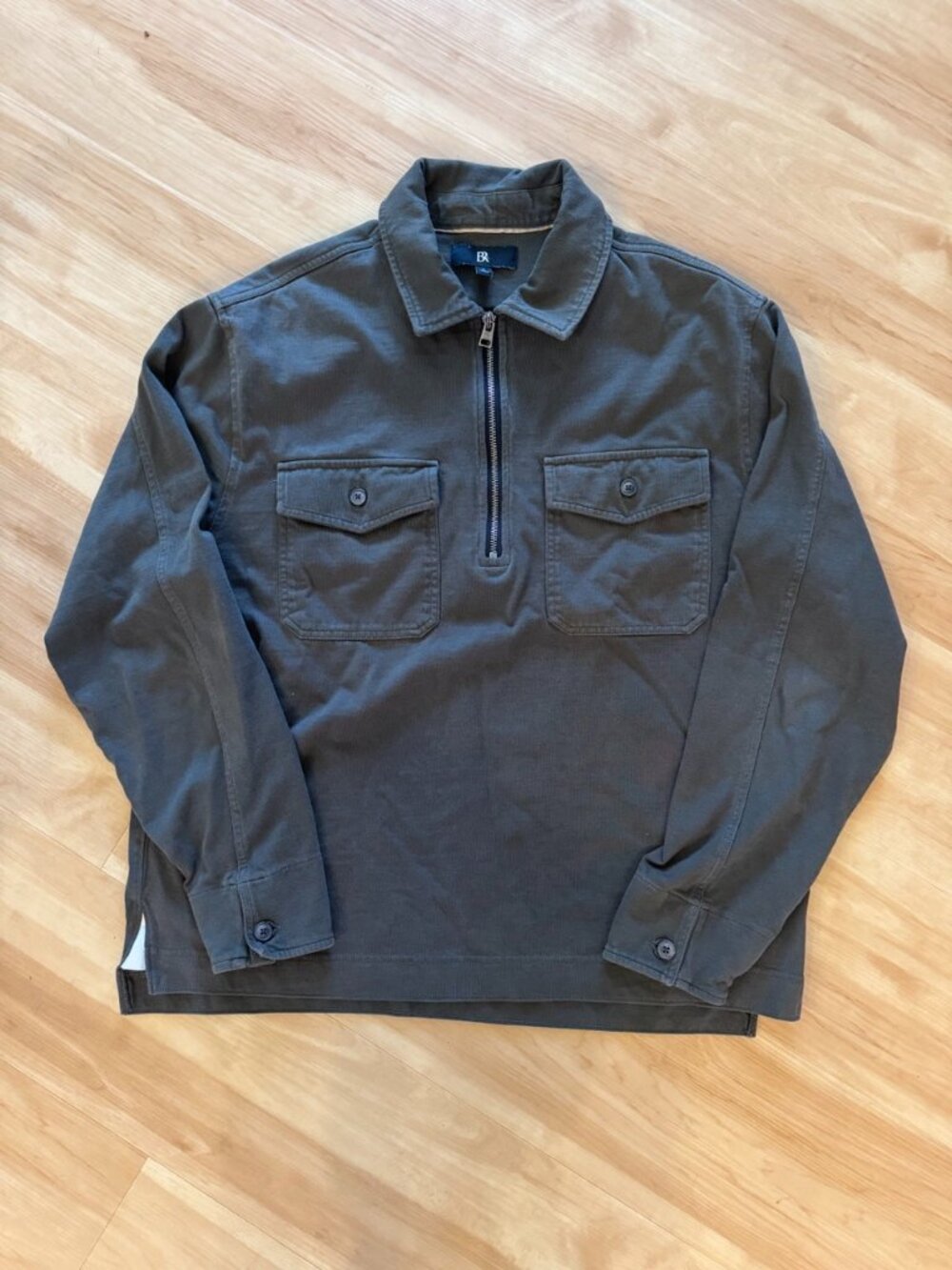 Banana Republic Olive Green Half Zip Workwear Shirt Size L
